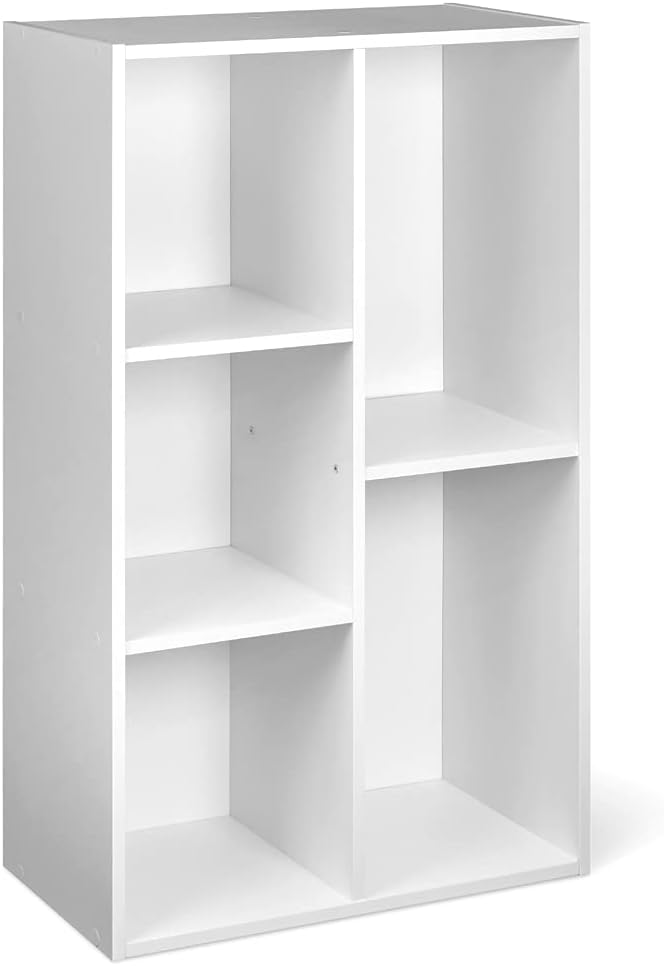 Amazon Basics 7 Cube Organizer Bookcase, White, 9.25 x 19.49 x 41.73 inch - Grand Goldman