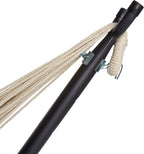 Amazon Basics Double Hammock with 9-Foot Space Saving Steel Stand and Carrying Case, 450 lb Capacity, Sunset Orange, Stripe, 110 x 47 x 43 inches - Grand Goldman