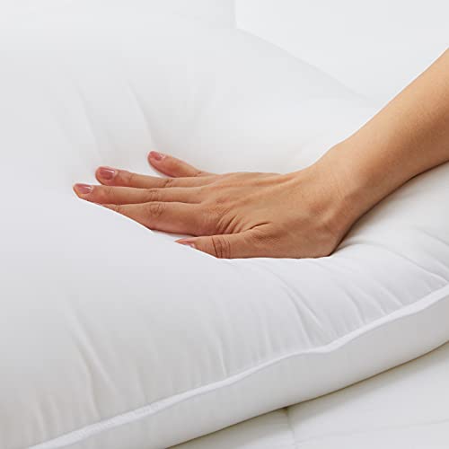 Amazon Basics Down Alternative Pillows for Stomach and Back Sleepers, Soft Density, Standard, Pack of 2, White, 26 in L x 20 in W - Grand Goldman