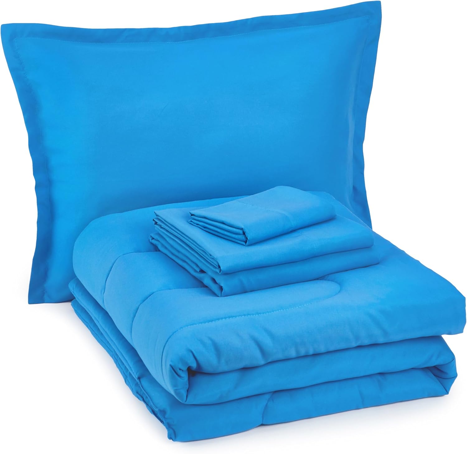 Amazon Basics Kid's Easy Care Microfiber Bed-in-a-Bag 5-Piece Bedding Set, Twin, Butterfly Friends - Grand Goldman