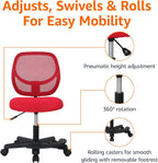 Amazon Basics Kids Adjustable Mesh Low-Back Swivel Study Desk Chair with Footrest, Blue - Grand Goldman