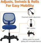 Amazon Basics Kids Adjustable Mesh Low-Back Swivel Study Desk Chair with Footrest, Blue - Grand Goldman