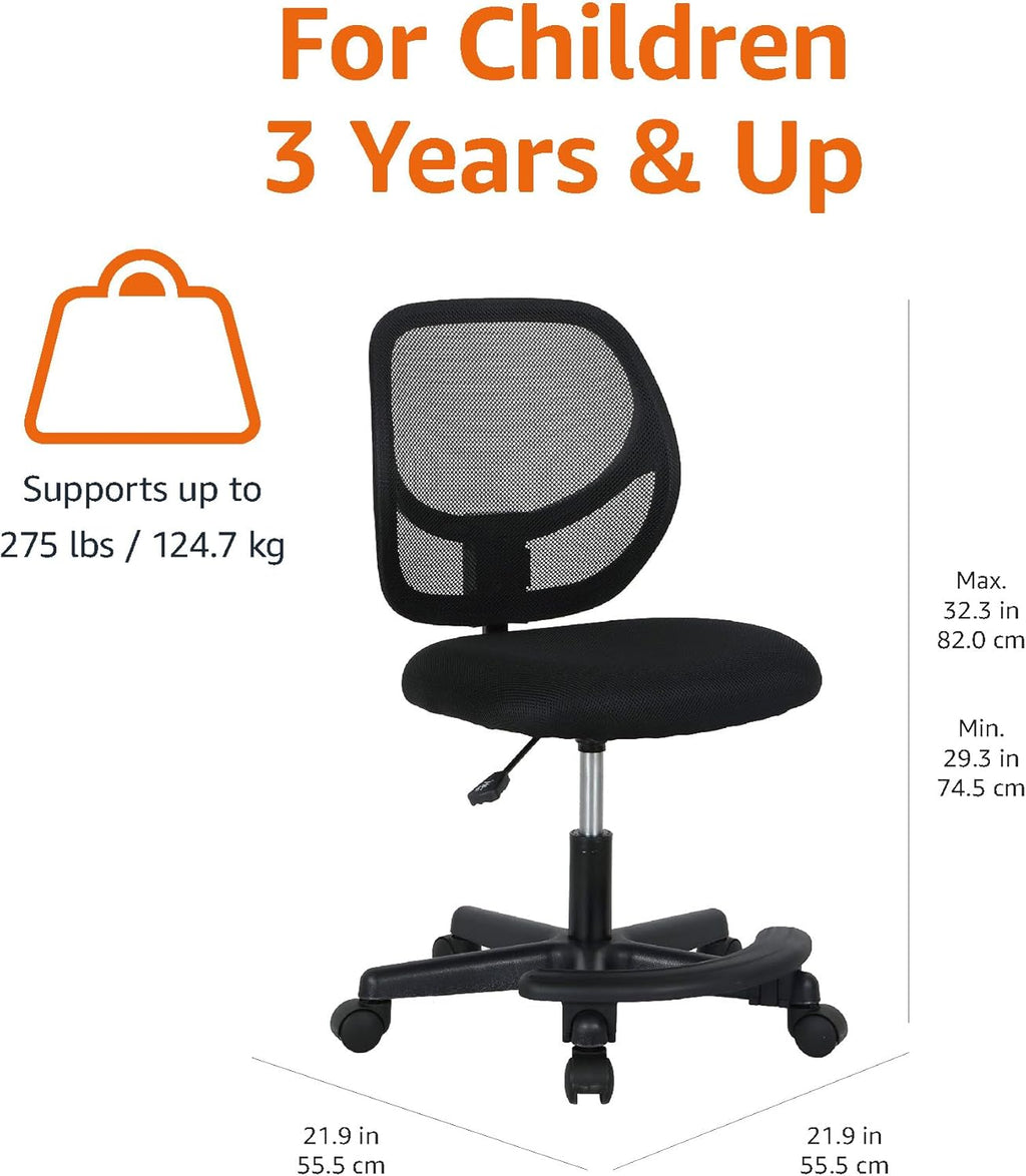 Amazon Basics Kids Adjustable Mesh Low-Back Swivel Study Desk Chair with Footrest, Blue - Grand Goldman