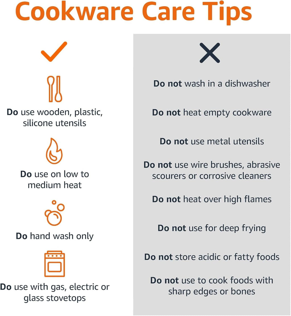 Amazon Basics Non Stick 8-Piece Kitchen Cookware Set, Includes Pots and Pans, Black - Grand Goldman