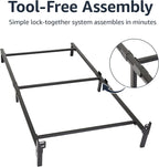 Amazon Basics Queen Size Sturdy Steel Bed Frame for Box Spring and Mattress, Tool-Free Assembly, 79.5" x 59.5" x 7", Black - Grand Goldman