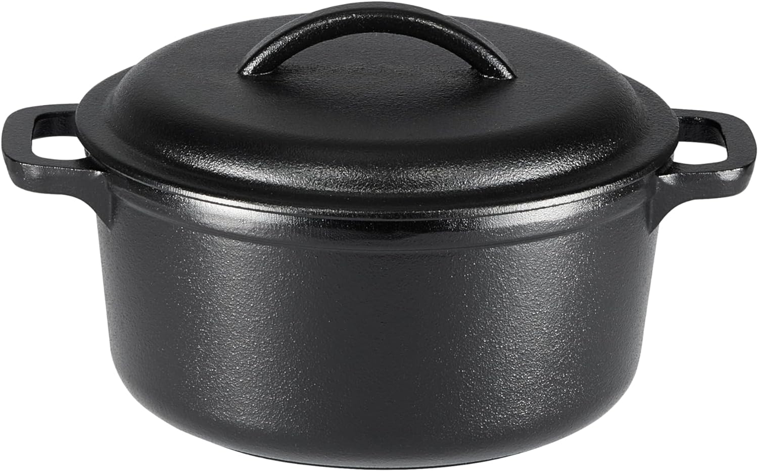 Amazon Basics Round Pre-Seasoned Cast Iron Dutch Oven Pot with Lid and Dual Handles, Heavy-Duty & Large, 7-Quart, Black - Grand Goldman