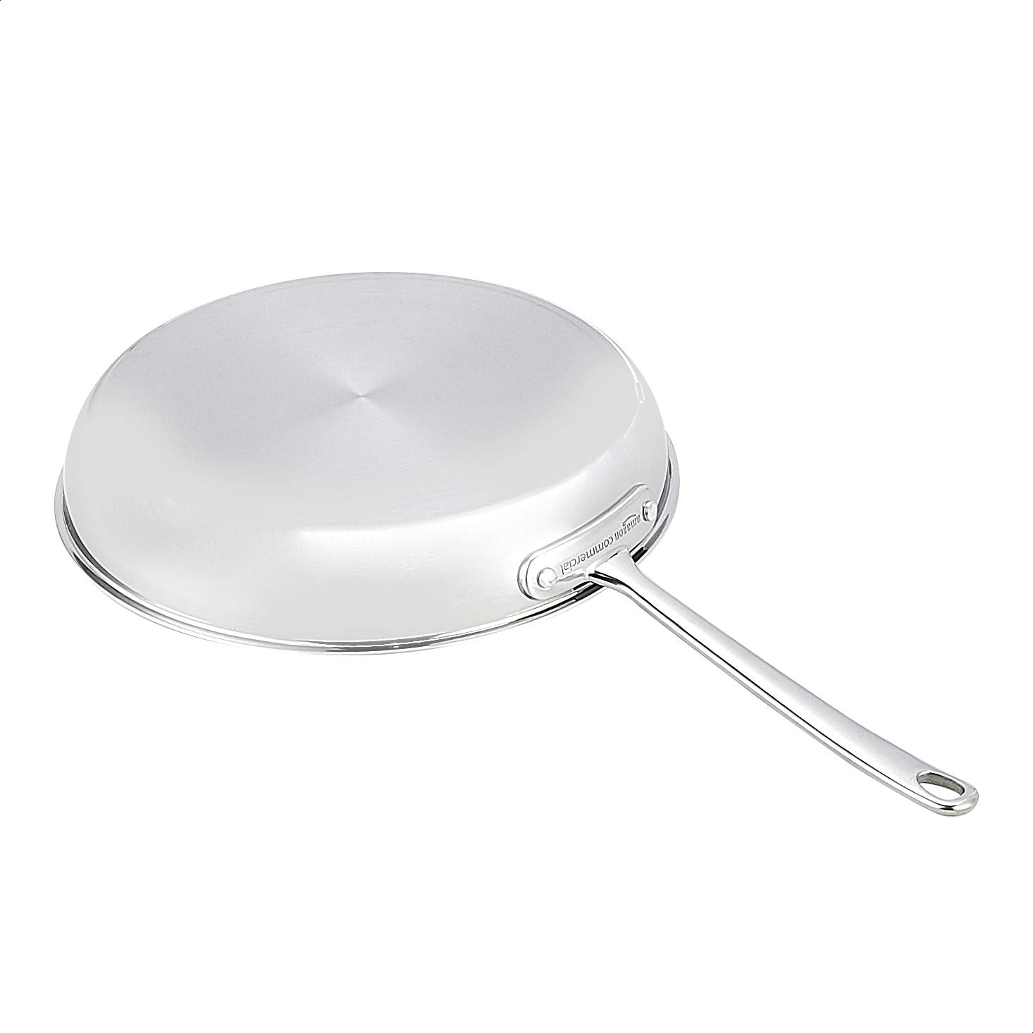 Amazon Basics Tri-Ply Stainless Steel Fry Pan, 12 Inch, Silver (Previously AmazonCommercial brand) - Grand Goldman