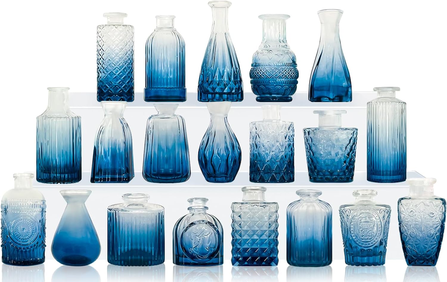 Amber Glass Bud Vases -Set of 20 for Flowers, Small Amber Bud Vases in Bulk for Centerpieces Decor, Amber Mini Glass Vase,Home Table Decorations Bud Vases - Grand Goldman