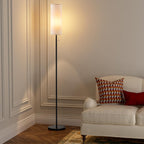 Ambimall 64'' Floor Lamp for Living Room with Bulb - Tall Lamps with Beige Lampshade & Pull Chain Switch, Pole Lamps for Bedrooms Tall, Minimalist Floor Lamp - Grand Goldman