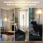 Ambimall 64'' Floor Lamp for Living Room with Bulb - Tall Lamps with Beige Lampshade & Pull Chain Switch, Pole Lamps for Bedrooms Tall, Minimalist Floor Lamp - Grand Goldman