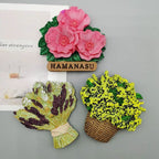 American Country Artistic Fresh Small Floral Basket Daisy Basket 3D Resin Refrigerator Magnet for Home Decoration - Grand Goldman
