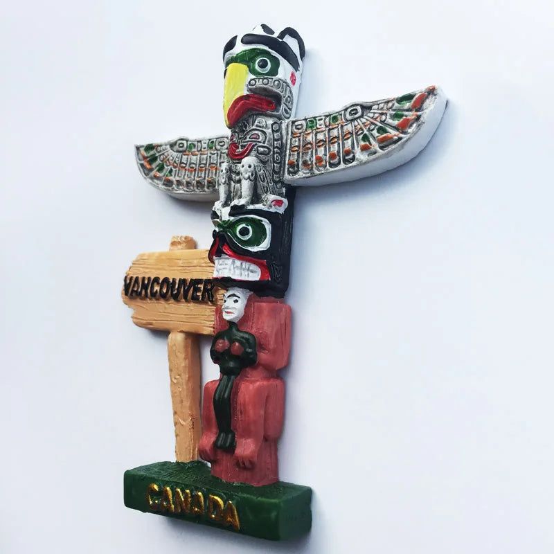 American Style Fridge Magnet Vancouver Canada Eagle Carving Refrigerator Sticker Travel Souvenir home Decorative Crafts - Grand Goldman