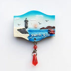 American USA Puerto Rico Street View Tourist Souvenir Decorative Hand Painting Crafts Gift Magnetic Fridge Magnets Home Decor - Grand Goldman