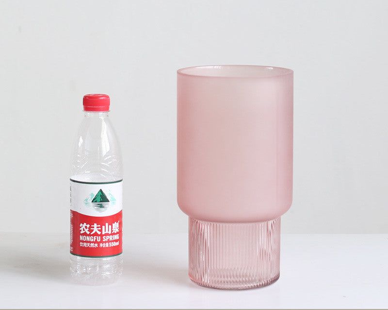 American creative Nordic minimalist glass vase frosted flower arrangement water dried flower flower living room dining table decoration - Grand Goldman