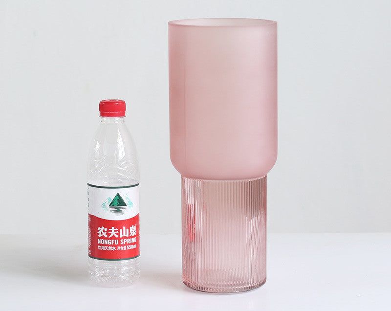 American creative Nordic minimalist glass vase frosted flower arrangement water dried flower flower living room dining table decoration - Grand Goldman