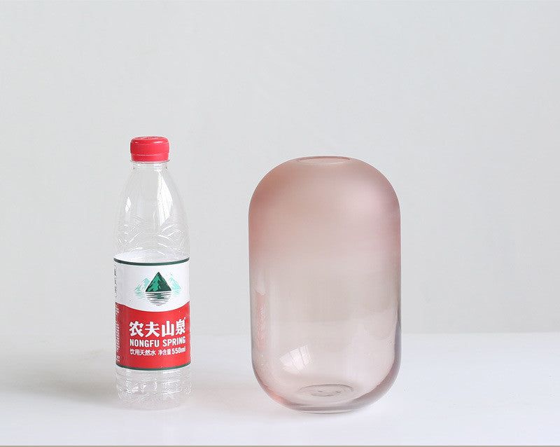 American creative Nordic minimalist glass vase frosted flower arrangement water dried flower flower living room dining table decoration - Grand Goldman