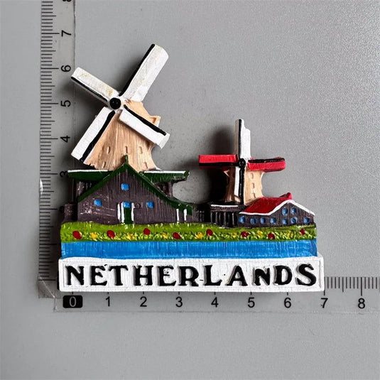 Amsterdam Netherlands Fridge Magnets Tourist Souvenir Holland Windmill Magnetic Refrigerator Stickers collection Home Decor Gift - Grand Goldman