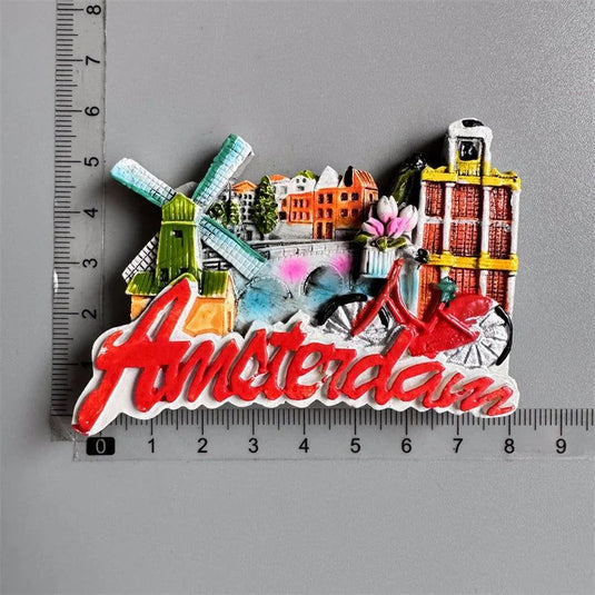 Amsterdam Netherlands Fridge Magnets Tourist Souvenir Holland Windmill Magnetic Refrigerator Stickers collection Home Decor Gift - Grand Goldman