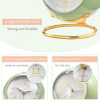 Analog Alarm Clocks,Retro Backlight Cute Simple Design Small Desk Clock with Night Light,Silent Non-Ticking,Battery Powered,for Kids,Bedroom,Travel,Kitchen,Bedside Desktop.(Green) - Grand Goldman