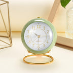 Analog Alarm Clocks,Retro Backlight Cute Simple Design Small Desk Clock with Night Light,Silent Non-Ticking,Battery Powered,for Kids,Bedroom,Travel,Kitchen,Bedside Desktop.(Green) - Grand Goldman