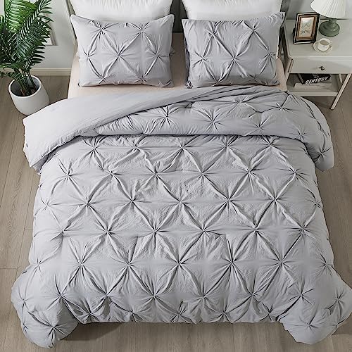 Andency White Full Size Comforter Set (79x90Inch), 3 Pieces Cute Soft Pinch Pleat Bedding Comforters & Sets, All Season Lightweight Fluffy Down Alternative Western Bed Set for Women Men Girls - Grand Goldman