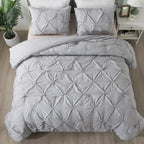 Andency White Full Size Comforter Set (79x90Inch), 3 Pieces Cute Soft Pinch Pleat Bedding Comforters & Sets, All Season Lightweight Fluffy Down Alternative Western Bed Set for Women Men Girls - Grand Goldman