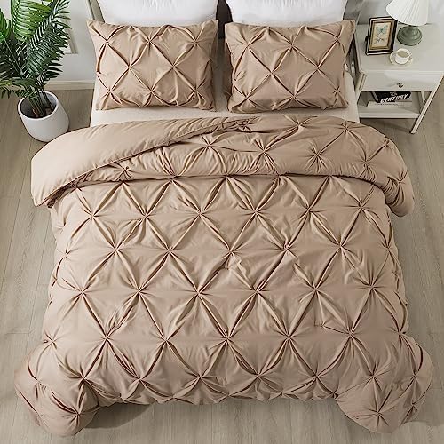 Andency White Full Size Comforter Set (79x90Inch), 3 Pieces Cute Soft Pinch Pleat Bedding Comforters & Sets, All Season Lightweight Fluffy Down Alternative Western Bed Set for Women Men Girls - Grand Goldman
