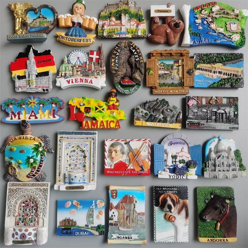 Andorra Manchester Groatia Austria Switzerland Jamaica Poland Panama Miami Boston Boavista Fridge magnets Refrigerator Sticker - Grand Goldman