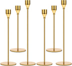 Anndason Set of 6 Gold Candlestick Holders Gold Candle Holder Taper Candle Holders Candle Holders Decorative Candlestick Holder for Home Decor, Wedding, Dinning, Party, Anniversary (Gold) - Grand Goldman