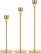 Anndason Set of 6 Gold Candlestick Holders Gold Candle Holder Taper Candle Holders Candle Holders Decorative Candlestick Holder for Home Decor, Wedding, Dinning, Party, Anniversary (Gold) - Grand Goldman