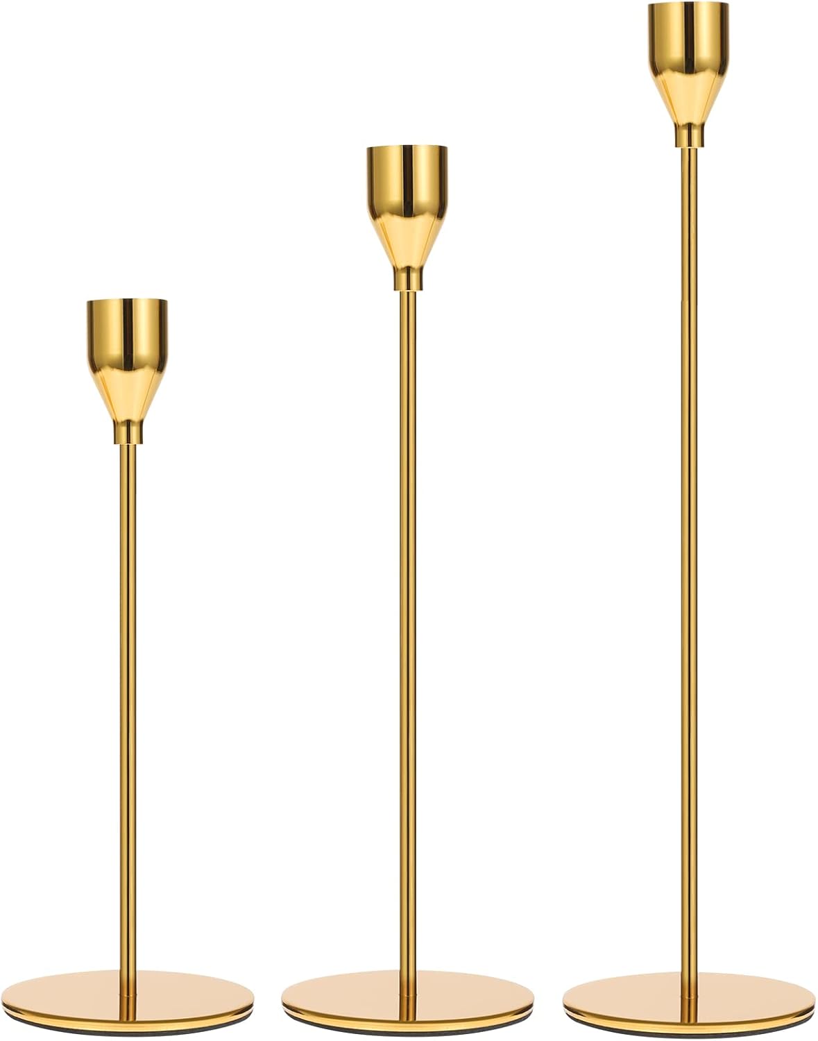 Anndason Set of 6 Gold Candlestick Holders Gold Candle Holder Taper Candle Holders Candle Holders Decorative Candlestick Holder for Home Decor, Wedding, Dinning, Party, Anniversary (Gold) - Grand Goldman