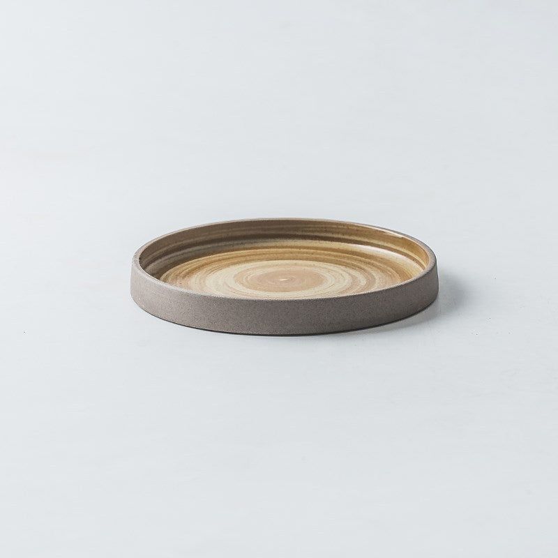 Antique tableware dish set simple coarse ceramic steak plate dessert simple rice bowl household dish - Grand Goldman