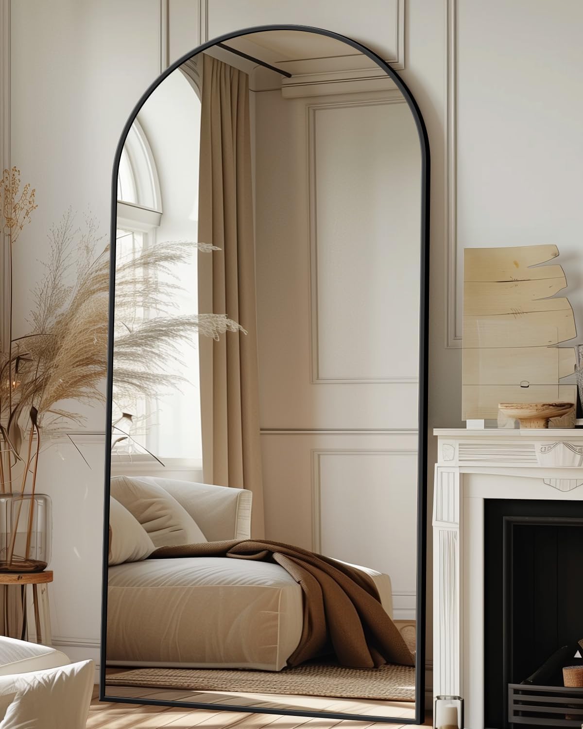 Antok Full Length Mirror, 76"x34" Floor Mirror, Floor Standing Mirror Freestanding Full Body Mirror with Stand for Bedroom, Hanging Mounted Mirror for Living Room Cloakroom, Gold - Grand Goldman