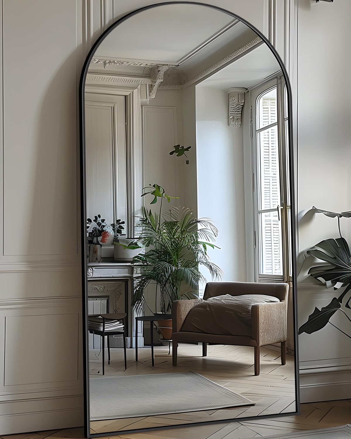 Antok Full Length Mirror, 76"x34" Floor Mirror, Floor Standing Mirror Freestanding Full Body Mirror with Stand for Bedroom, Hanging Mounted Mirror for Living Room Cloakroom, Gold - Grand Goldman