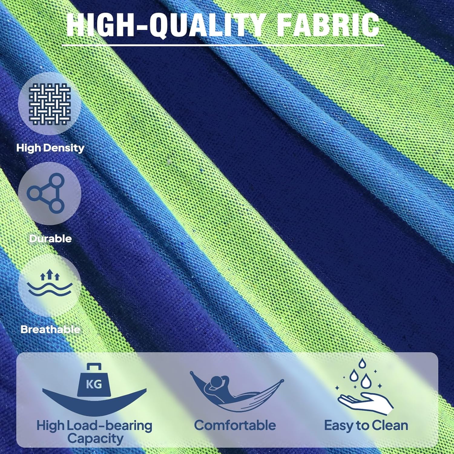 Anyoo Garden Cotton Hammock Comfortable Fabric Hammock with Tree Straps for Hanging Sturdy Hammock Up to 660lbs Portable Hammock with Travel Bag for Camping Outdoor/Indoor Patio Backyard - Grand Goldman