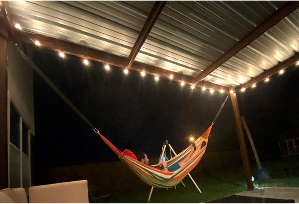 Anyoo Garden Cotton Hammock Comfortable Fabric Hammock with Tree Straps for Hanging Sturdy Hammock Up to 660lbs Portable Hammock with Travel Bag for Camping Outdoor/Indoor Patio Backyard - Grand Goldman