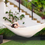 Anyoo Garden Cotton Hammock Comfortable Fabric Hammock with Tree Straps for Hanging Sturdy Hammock Up to 660lbs Portable Hammock with Travel Bag for Camping Outdoor/Indoor Patio Backyard - Grand Goldman