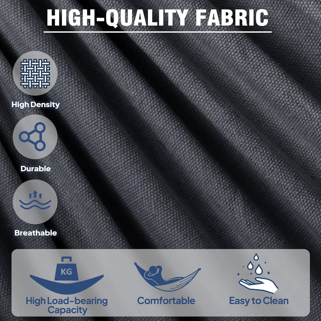 Anyoo Garden Cotton Hammock Comfortable Fabric Hammock with Tree Straps for Hanging Sturdy Hammock Up to 660lbs Portable Hammock with Travel Bag for Camping Outdoor/Indoor Patio Backyard - Grand Goldman