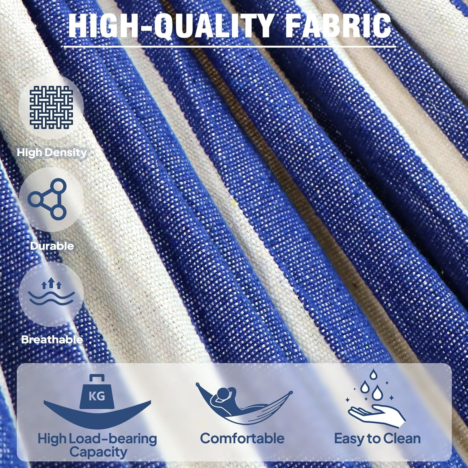 Anyoo Garden Cotton Hammock Comfortable Fabric Hammock with Tree Straps for Hanging Sturdy Hammock Up to 660lbs Portable Hammock with Travel Bag for Camping Outdoor/Indoor Patio Backyard - Grand Goldman