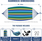 Anyoo Garden Cotton Hammock Comfortable Fabric Hammock with Tree Straps for Hanging Sturdy Hammock Up to 660lbs Portable Hammock with Travel Bag for Camping Outdoor/Indoor Patio Backyard - Grand Goldman