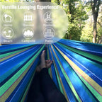 Anyoo Garden Cotton Hammock Comfortable Fabric Hammock with Tree Straps for Hanging Sturdy Hammock Up to 660lbs Portable Hammock with Travel Bag for Camping Outdoor/Indoor Patio Backyard - Grand Goldman