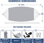 Anyoo Garden Cotton Hammock Comfortable Fabric Hammock with Tree Straps for Hanging Sturdy Hammock Up to 660lbs Portable Hammock with Travel Bag for Camping Outdoor/Indoor Patio Backyard - Grand Goldman