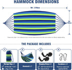 Anyoo Garden Cotton Hammock Comfortable Fabric Hammock with Tree Straps for Hanging Sturdy Hammock Up to 660lbs Portable Hammock with Travel Bag for Camping Outdoor/Indoor Patio Backyard - Grand Goldman