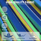 Anyoo Garden Cotton Hammock Comfortable Fabric Hammock with Tree Straps for Hanging Sturdy Hammock Up to 660lbs Portable Hammock with Travel Bag for Camping Outdoor/Indoor Patio Backyard - Grand Goldman