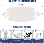 Anyoo Garden Cotton Hammock Comfortable Fabric Hammock with Tree Straps for Hanging Sturdy Hammock Up to 660lbs Portable Hammock with Travel Bag for Camping Outdoor/Indoor Patio Backyard - Grand Goldman