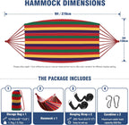 Anyoo Garden Cotton Hammock Comfortable Fabric Hammock with Tree Straps for Hanging Sturdy Hammock Up to 660lbs Portable Hammock with Travel Bag for Camping Outdoor/Indoor Patio Backyard - Grand Goldman