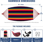 Anyoo Garden Cotton Hammock Comfortable Fabric Hammock with Tree Straps for Hanging Sturdy Hammock Up to 660lbs Portable Hammock with Travel Bag for Camping Outdoor/Indoor Patio Backyard - Grand Goldman