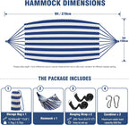 Anyoo Garden Cotton Hammock Comfortable Fabric Hammock with Tree Straps for Hanging Sturdy Hammock Up to 660lbs Portable Hammock with Travel Bag for Camping Outdoor/Indoor Patio Backyard - Grand Goldman