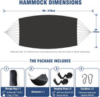 Anyoo Garden Cotton Hammock Comfortable Fabric Hammock with Tree Straps for Hanging Sturdy Hammock Up to 660lbs Portable Hammock with Travel Bag for Camping Outdoor/Indoor Patio Backyard - Grand Goldman