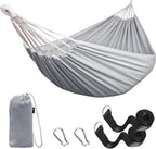Anyoo Garden Cotton Hammock Comfortable Fabric Hammock with Tree Straps for Hanging Sturdy Hammock Up to 660lbs Portable Hammock with Travel Bag for Camping Outdoor/Indoor Patio Backyard - Grand Goldman